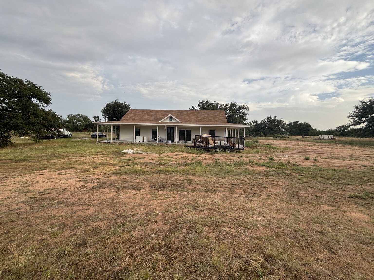 Property conditions before grading around the new Hill Country home